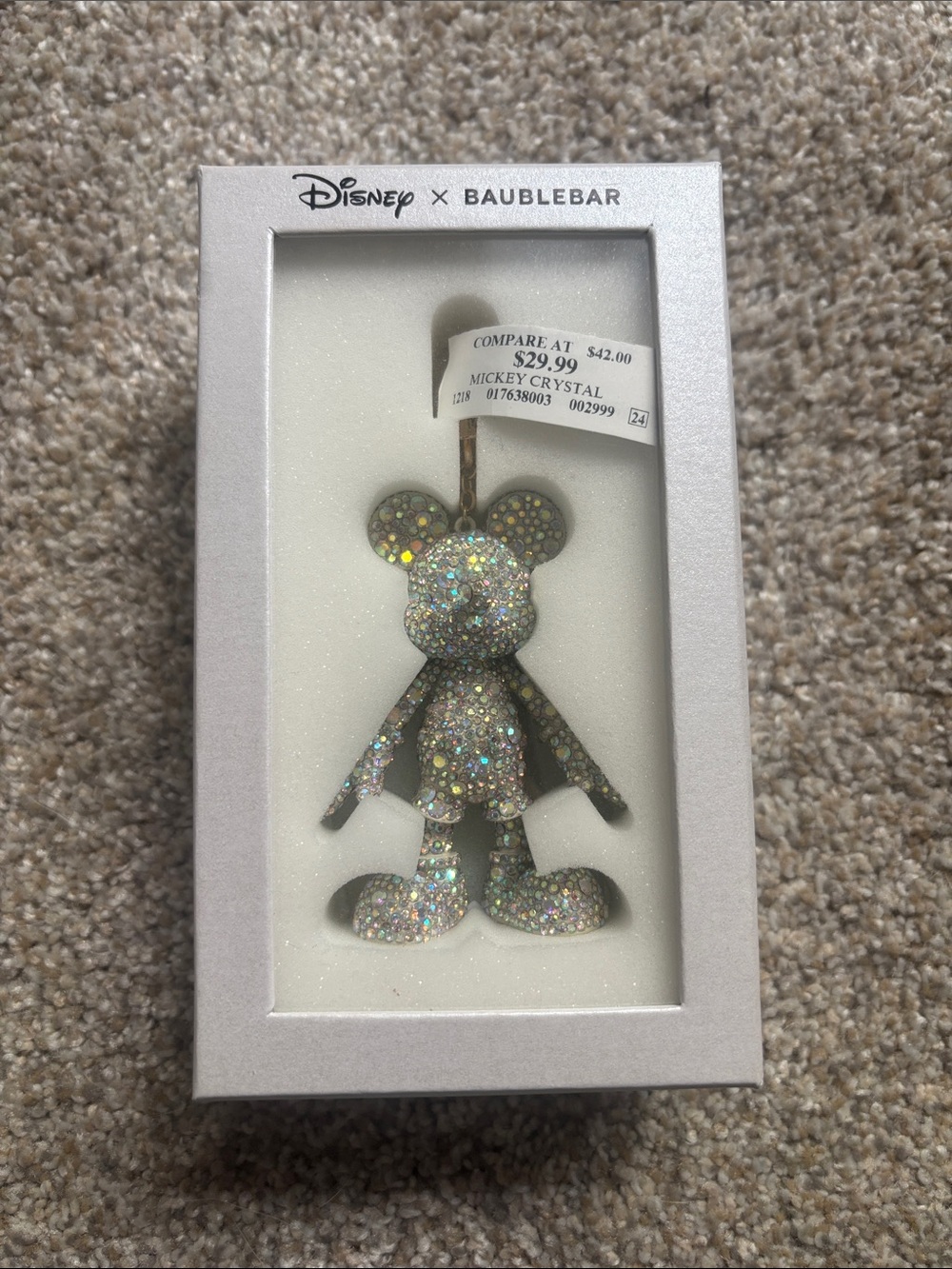 Brand New in Box - Disney x Baublebar Crystal Mickey Keychain
